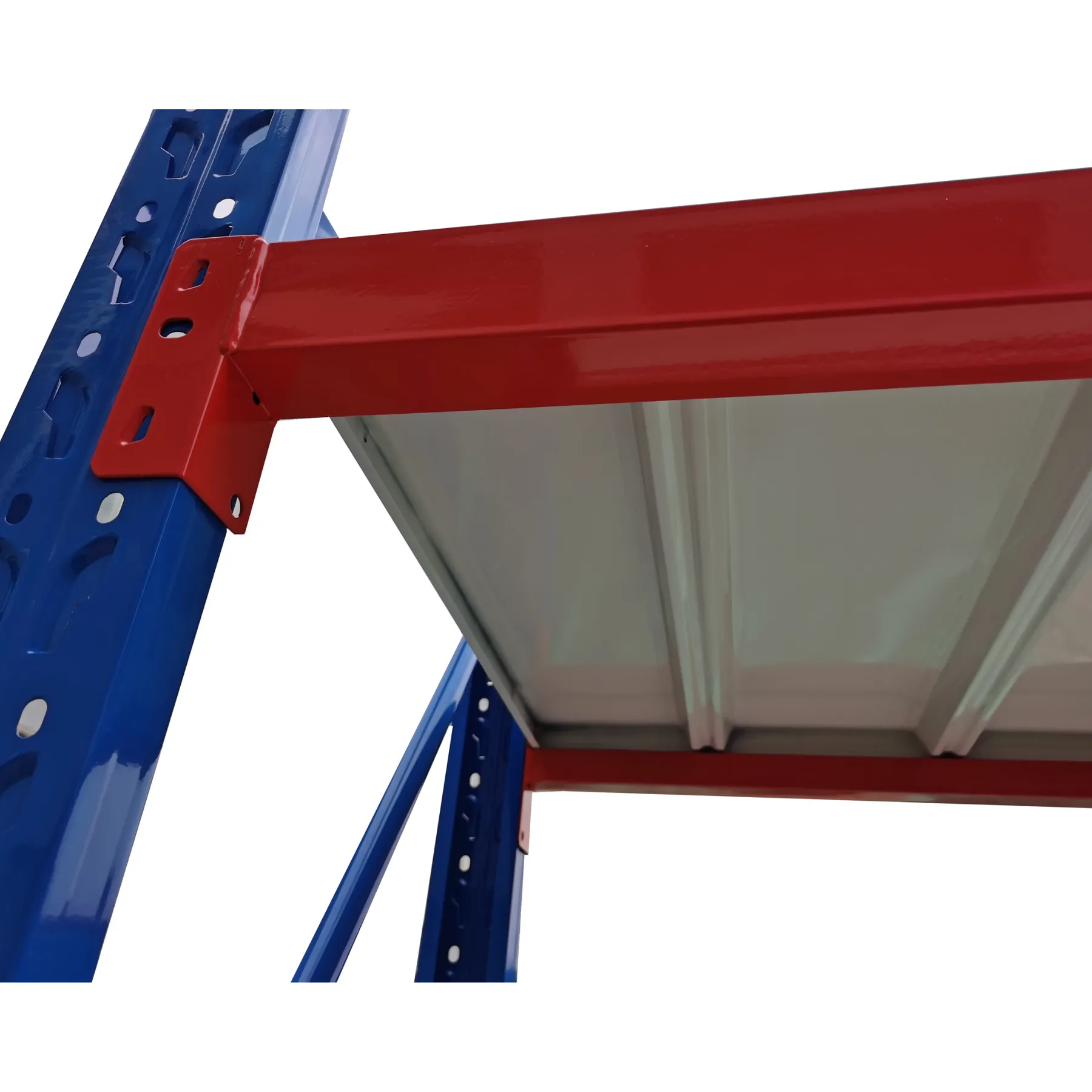 1 Bay Longspan Shelving 2000H x 2000W x 600D Blue/Orange view 2