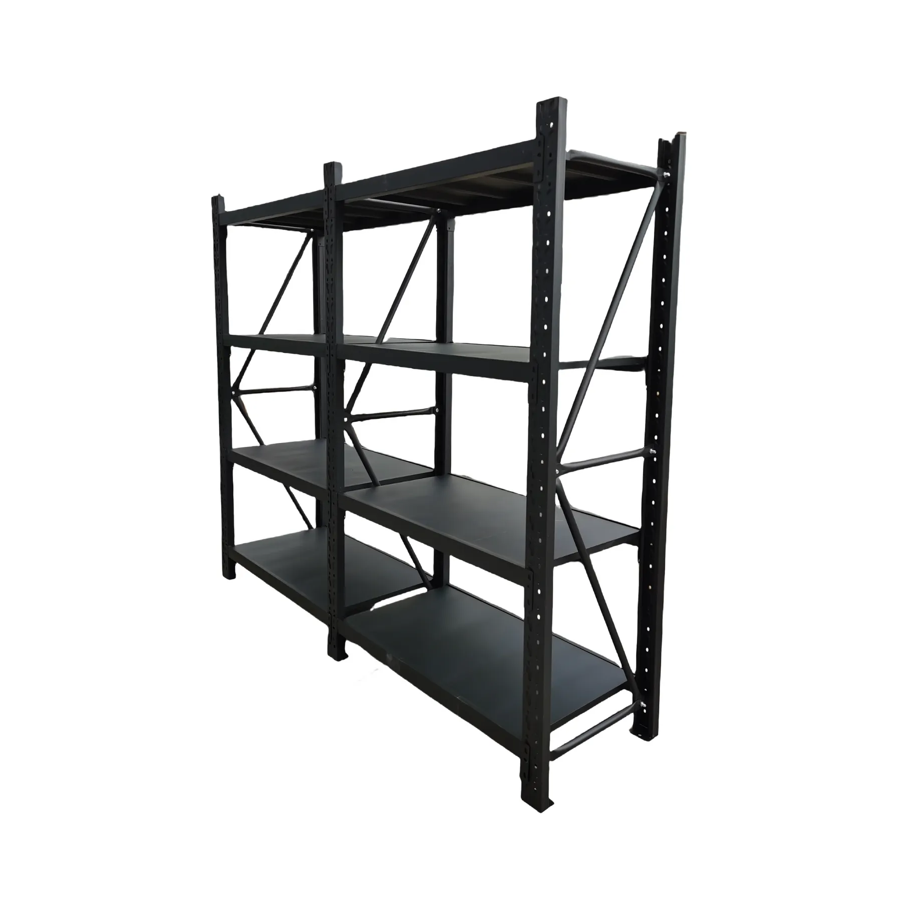 2 Bay Longspan Shelving 1500H x 2400W x 600D Black view 1
