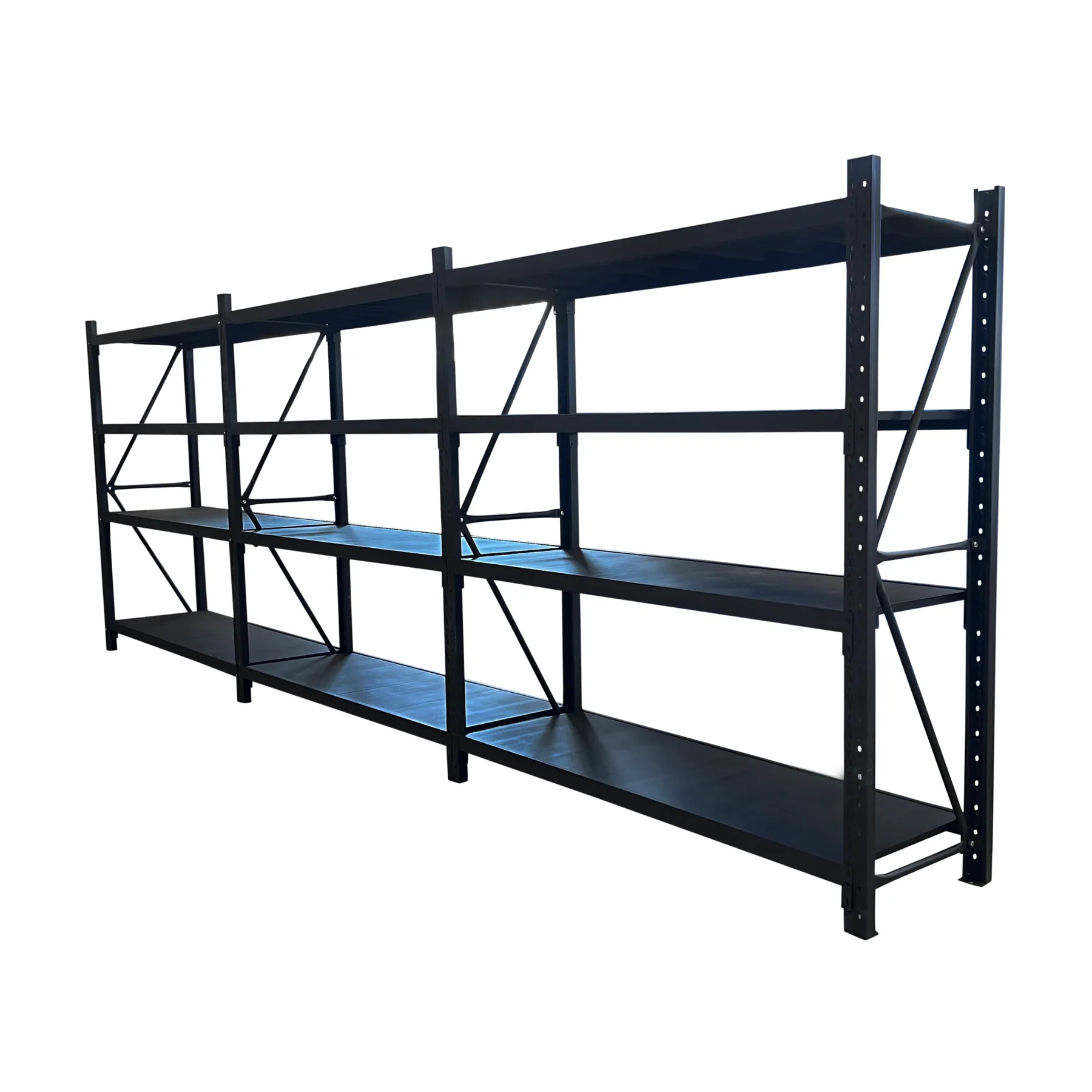 3 Bay Longspan Shelving 2000H x 4500W x 600D Black view 1
