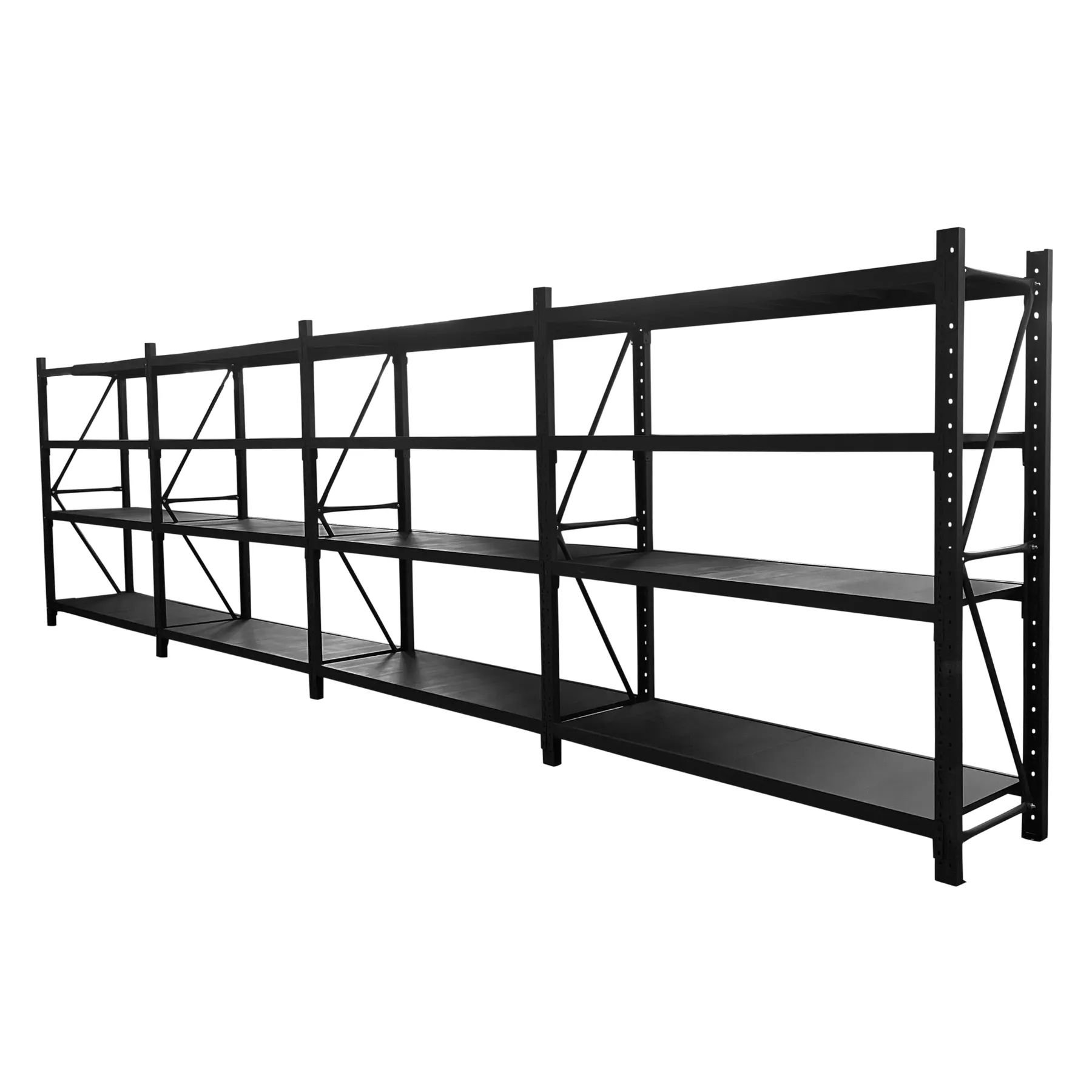 4 Bay Longspan Shelving 2000H x 4800W x 600D Black view 1